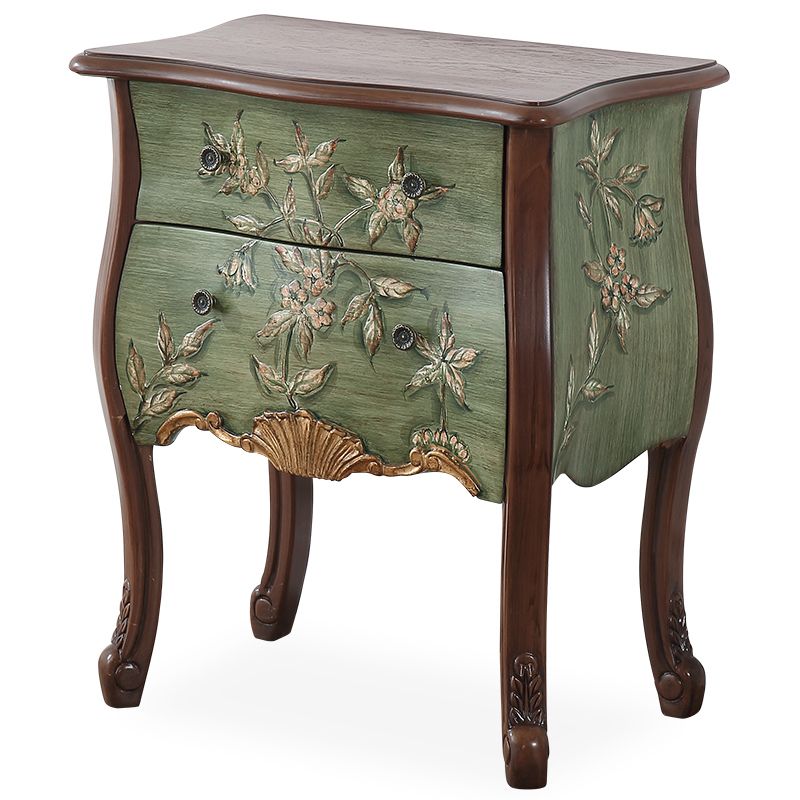 Mid-Century Modern Cabinet Fretwork Hand Painted Side Cabinet