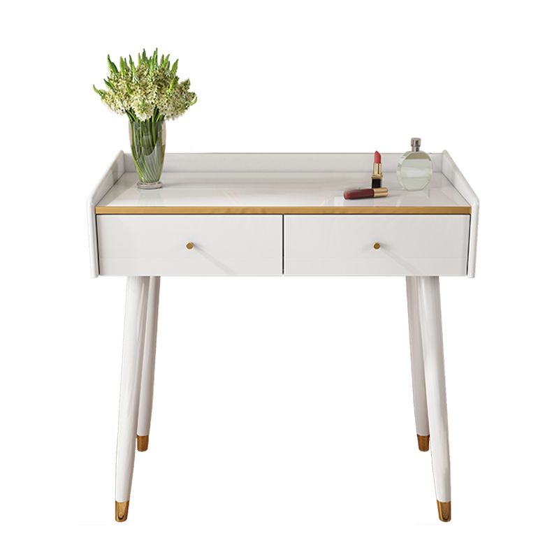 31.5" W Makeup Vanity Table Set in White with 2 Storage Drawers