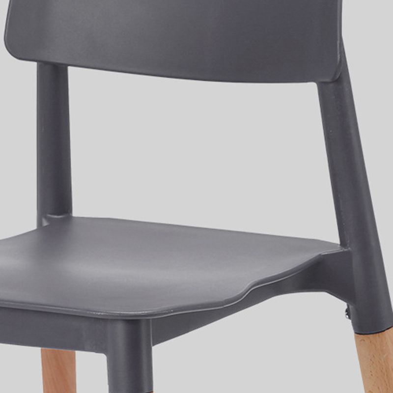 Dining Room Armless Chairs Open Back Solid Wood Legs Chair for Kitchen