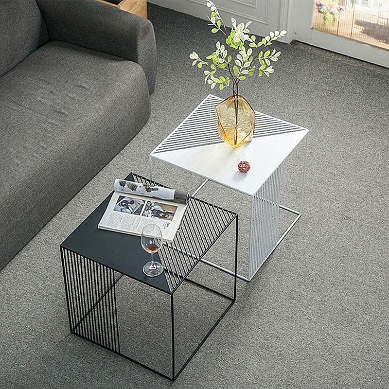 Metal Square Coffee Table Mid Century Simple Frame Cocktail Table