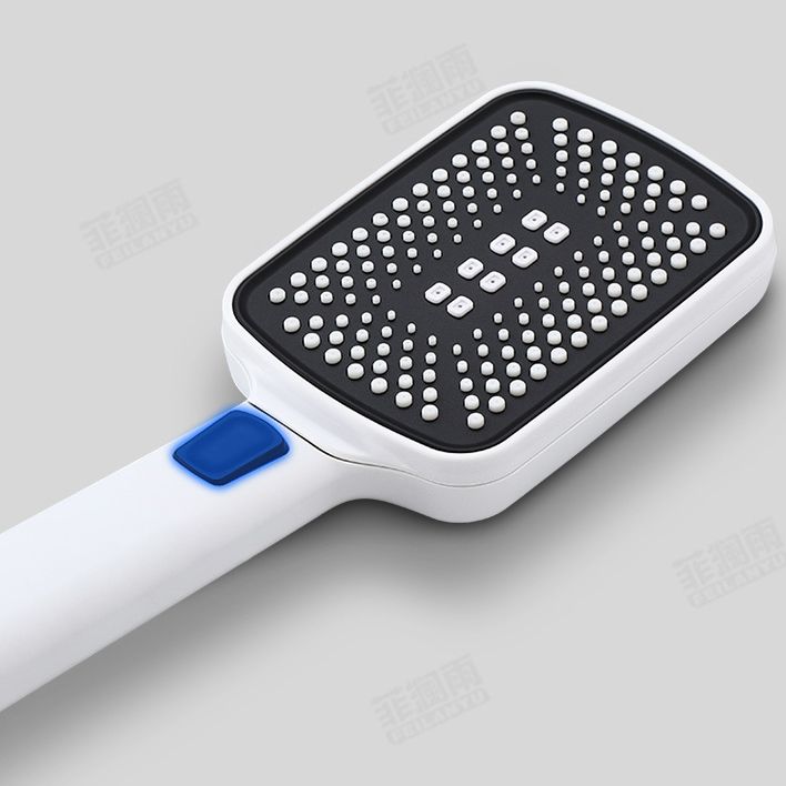 White Shower System Adjustable Spray Pattern Shower Arm Square Wall Mount Shower System