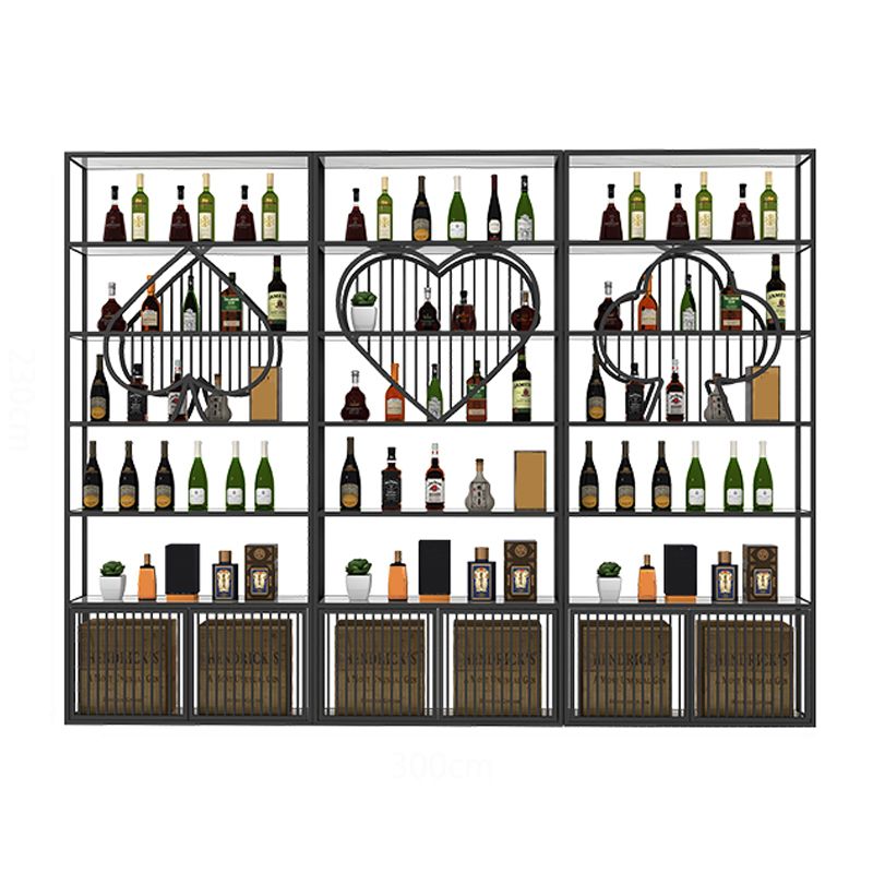 Luxury Freestanding Wine Bottle Rack Metal with Storage Shelves Bottle Holder