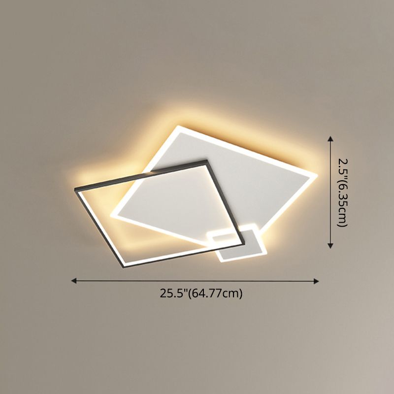 Concise Modern LED Flush Mount Chandelier Metal Multi Quadrate Flush Light for Living Room