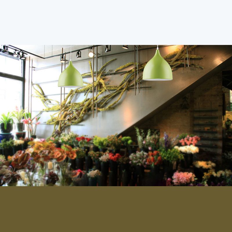 Alluminio lucido colorato a sospensione in stile Nordico MacAroon Mini ciondolo con filo di sospensione regolabile da 39 "