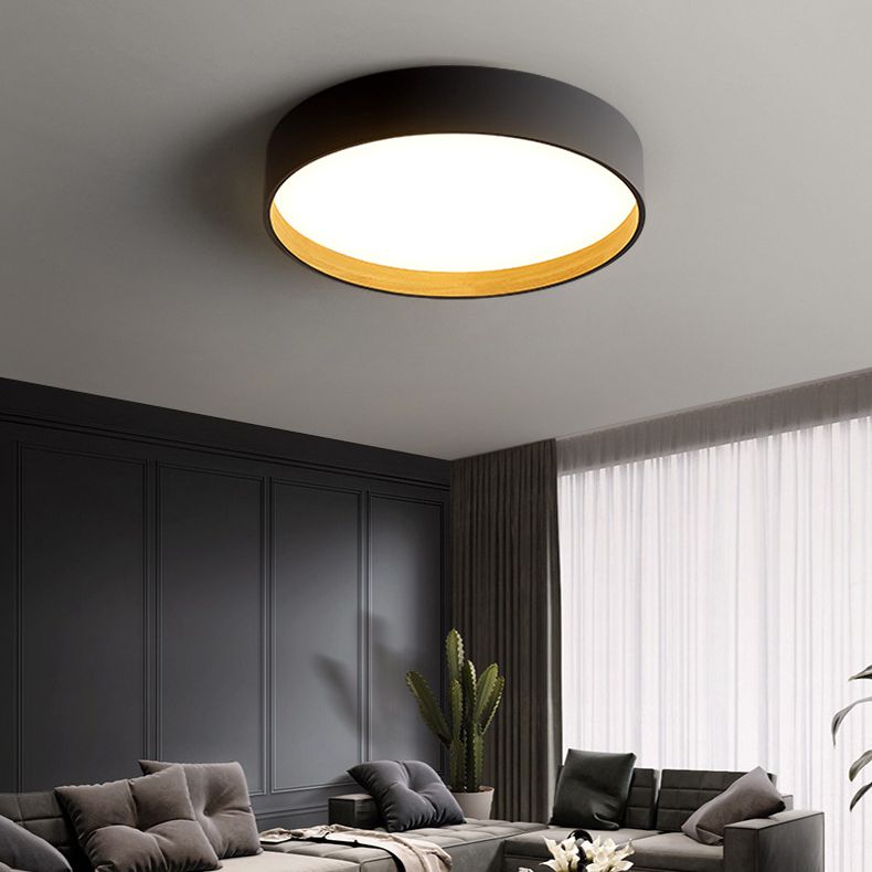 Moderne minimalistische ronde LED-inbouw smeedijzeren plafondarmatuur met acryl kap