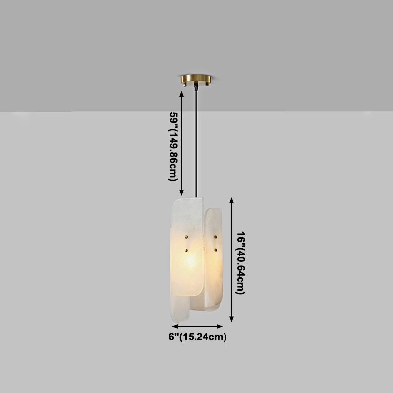 Unique Shape Hanging Lighting Modern Style Marble 1 Light Pendant Lamp for Bedroom