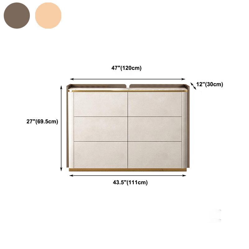 11.7-inch Width Glam Dresser Stone Storage Chest Dresser with 6 Drawers