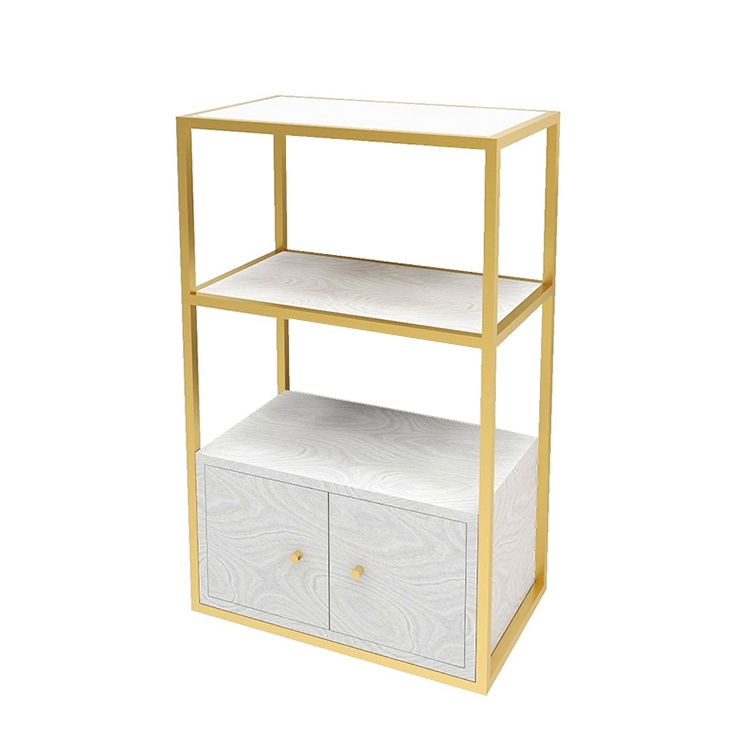 Glam Style Open Bookshelf Etagere Shelf Bookcase with Cabinet for Home