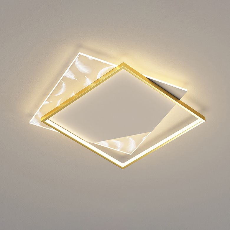 Dubbele vierkante inbouwlamp Moderne LED-plafondlamp voor woonkamer