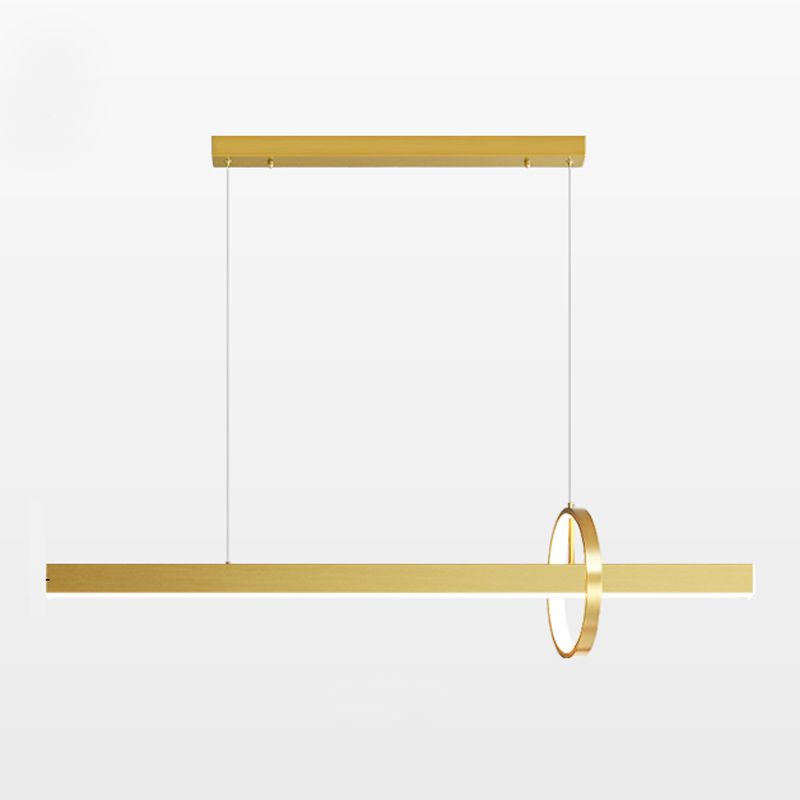 Lineare Form Island Lichter zeitgenössischer Stil Metal 2 Light Island Lighting