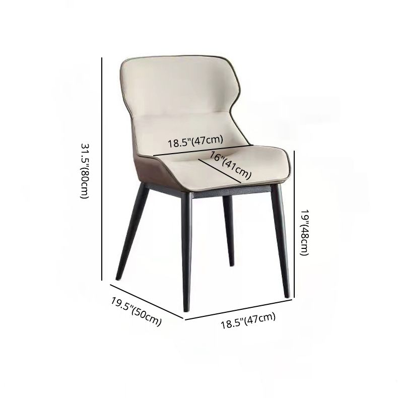 Modern Cushioned Dining Chair 32"H Wingback Parsons Chair with Metal Base for Restaurant