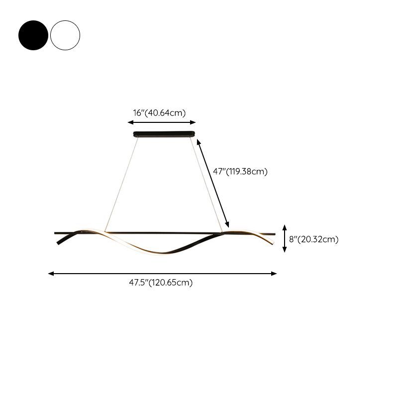 Modernism White/Black Kitchen Island Lighting Unique Ceiling Light for Bedroom