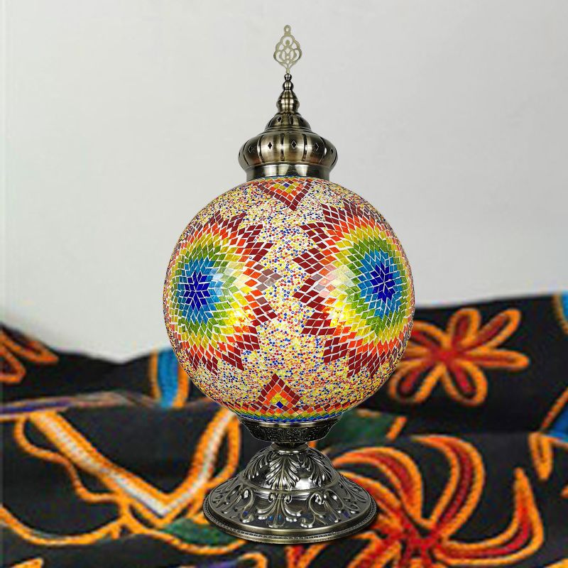 Éclairage de chevet de sphère vintage Éclairage à 1 lumière à main art roulé de table de nuit de nuit pour chambre à coucher