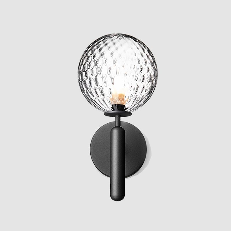 Modern Style Spherical Wall Mounted Lamps Glass 1 Light Wall Sconces