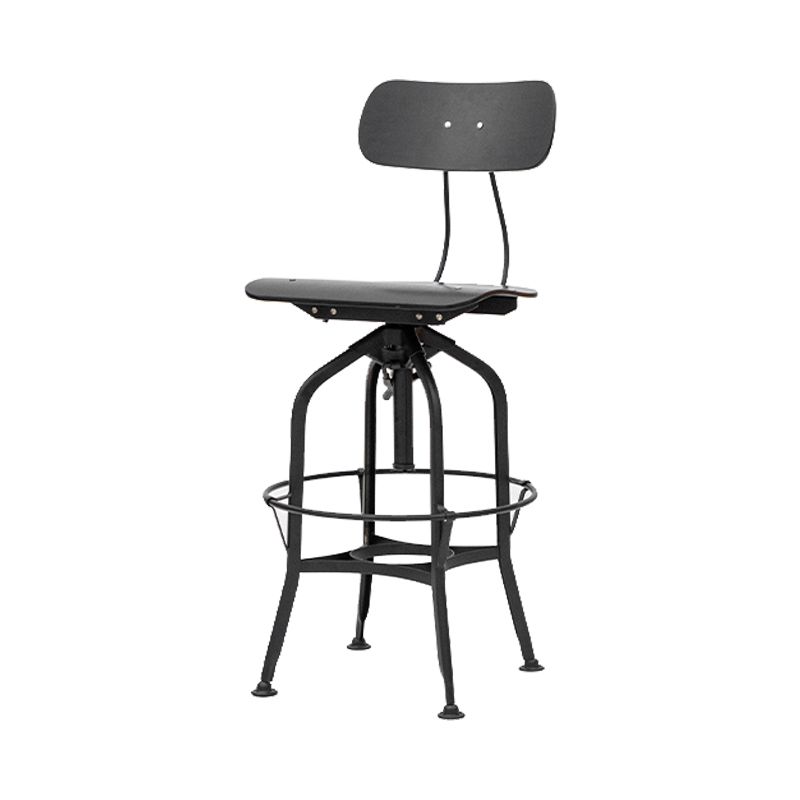 Industrial Metal Bar Stools Swivel Adjustable Height Bar Stool with Footrest