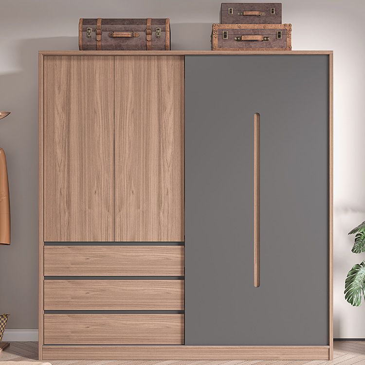 Contemporary Sliding Door Storage Cabinet Bedroom Cabinet with Drawers