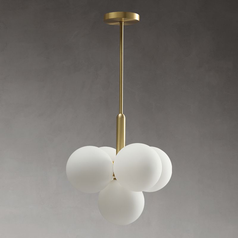 Globe -vorm kroonluchter lamp Noordse multi -licht hangend licht met glas voor slaapkamer