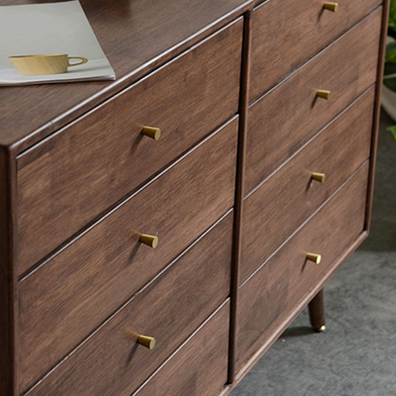 Traditional Horizontal Double Dresser Wood Storage Bachelor Chest for Bedroom