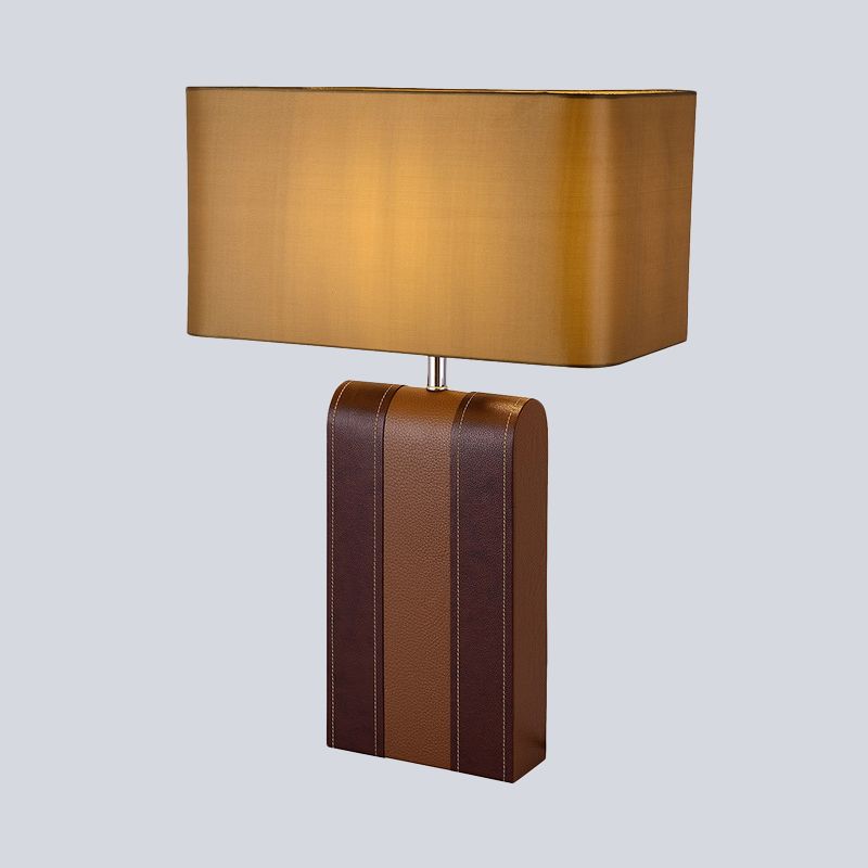 1 tête rectangle de bureau clair moderniste tissu lampe en marron pour salle à manger