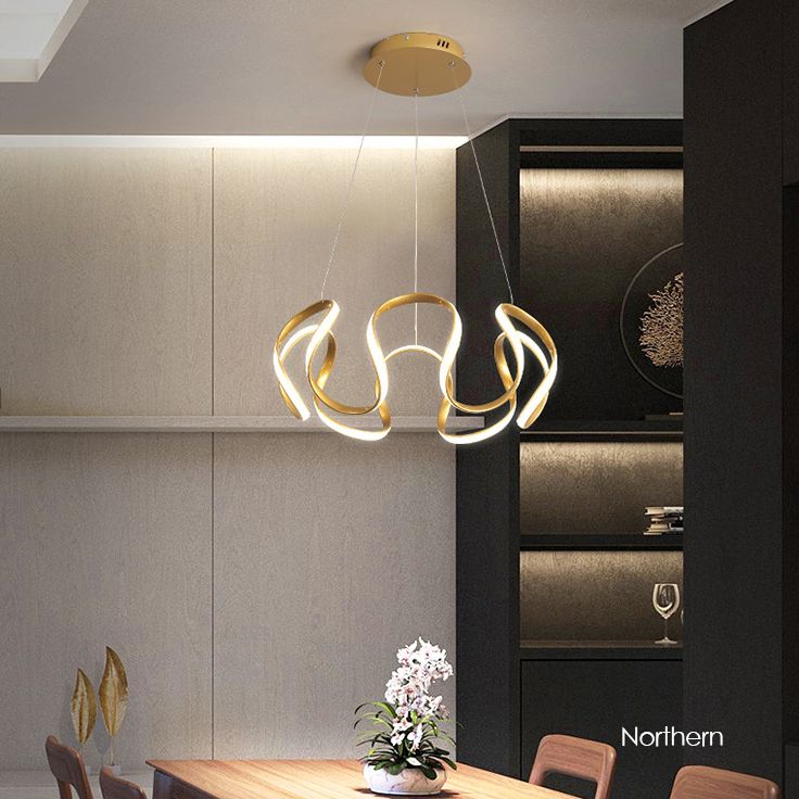 Luz colgante de LED de metal en moderna luz de techo lineal de estilo conciso con sombra de gel de sílice