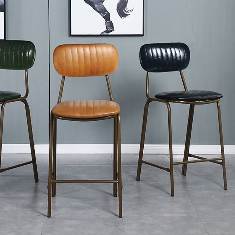Modern Leather Bar Stool Backrest Counter Stool for Living Room