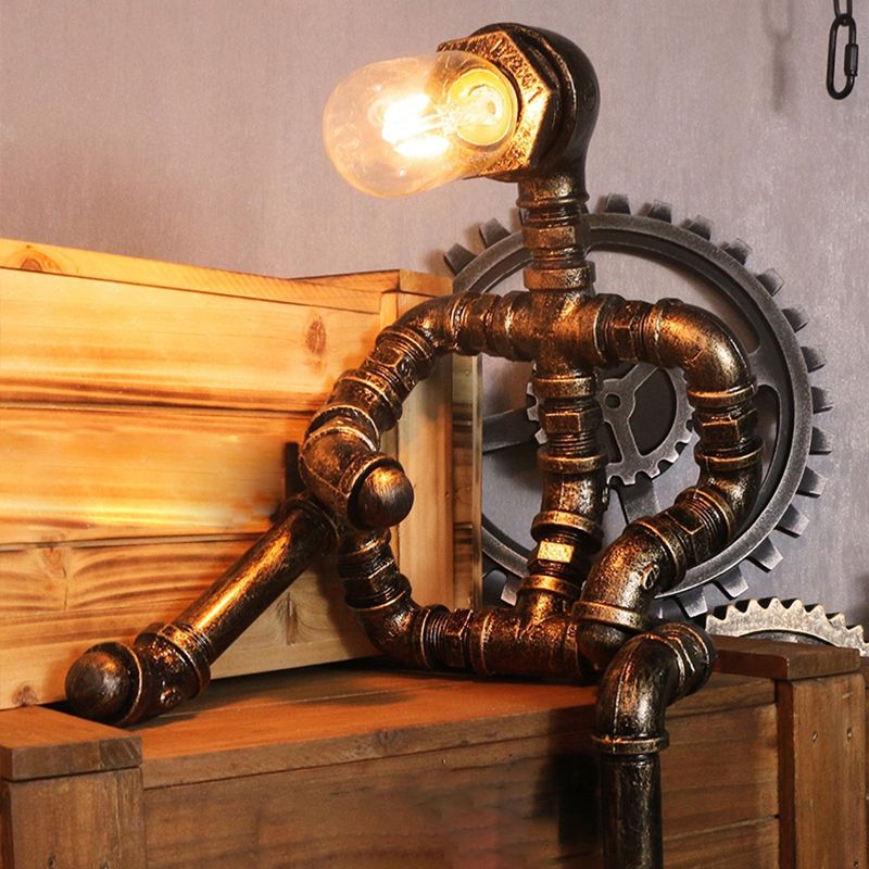 Camera da letto per tubo da letto Light Warehouse Metallic 1 lampadina in ottone in ottone