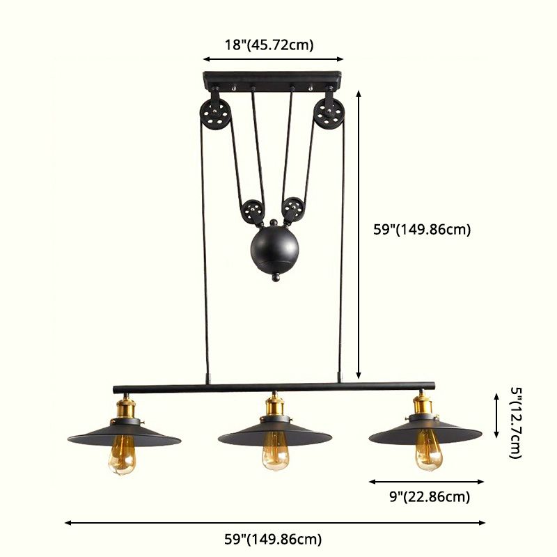 Cone Island Pendant Lights Retro Industrial Style Metal Island Pendant Lights for Restaurant