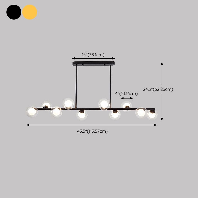 Modern Style Globe Shade Island Pendants Glass Pendant Lights for Dining Room