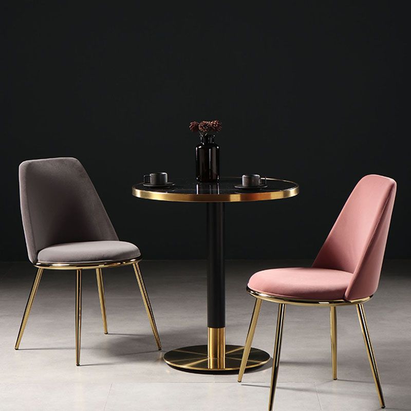 Sillas de comedor de estilo nórdico, silla sin brazos de cocina con patas de metal