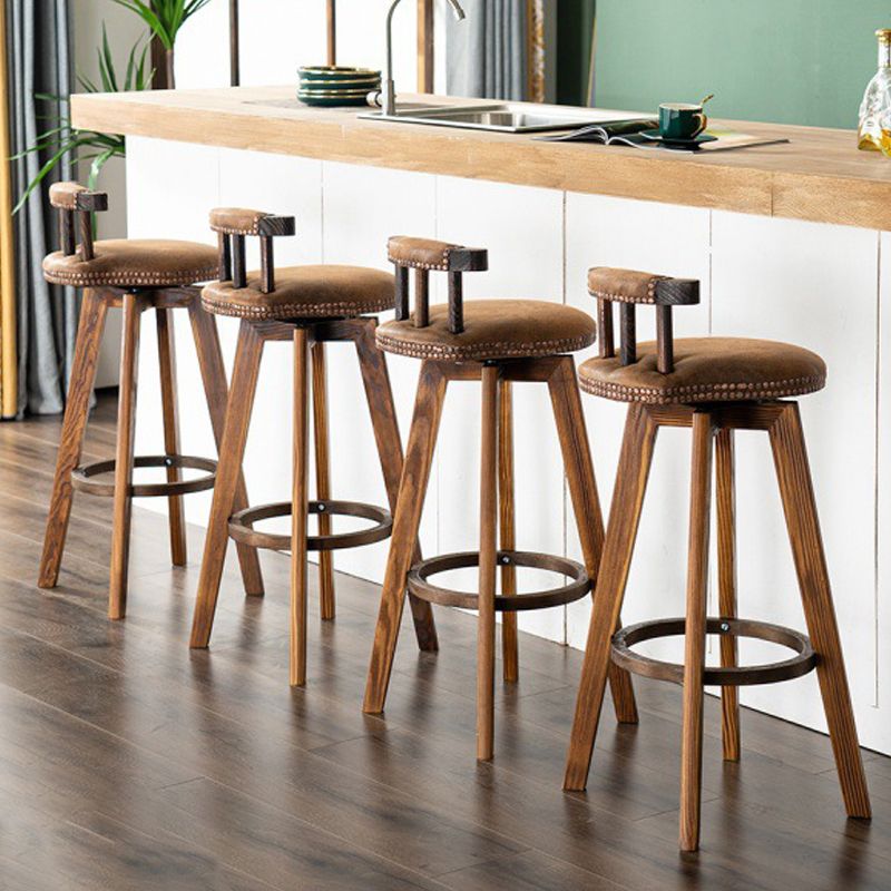 Modern Wooden Barstool Fabric Cushion in Matte Finish for Indoor
