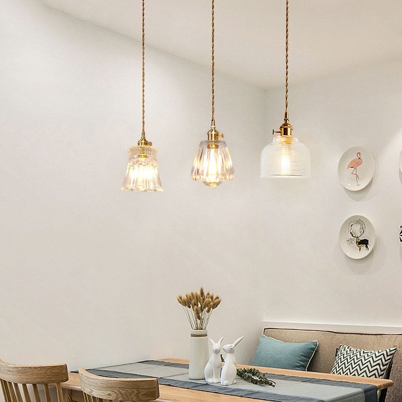 Glazen gearceerde hangende plafondlicht Minimalistische stijl Hangend hanglampje in goud