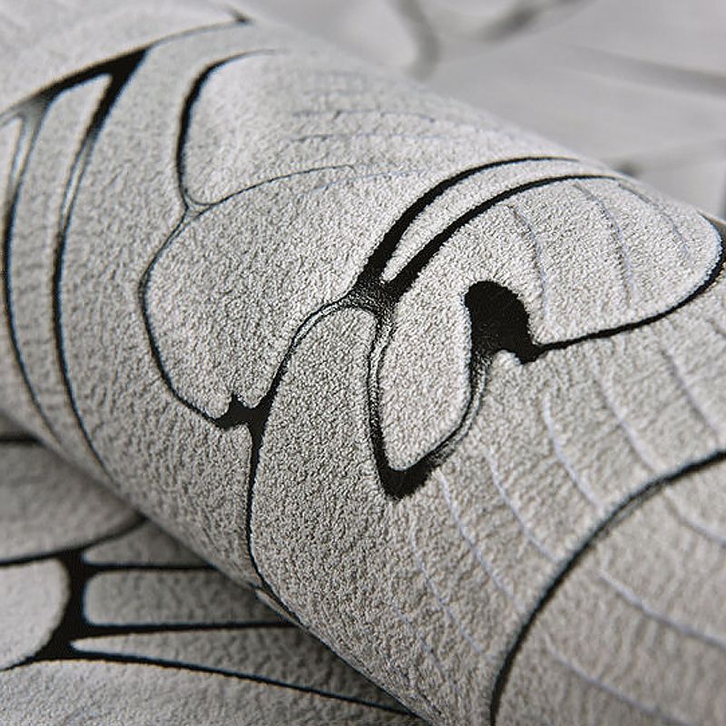 3D Pastel Color Flock Wall Art Textured Banana Leaf Non-Pasted Wallpaper Roll, 33' L x 20.5" W