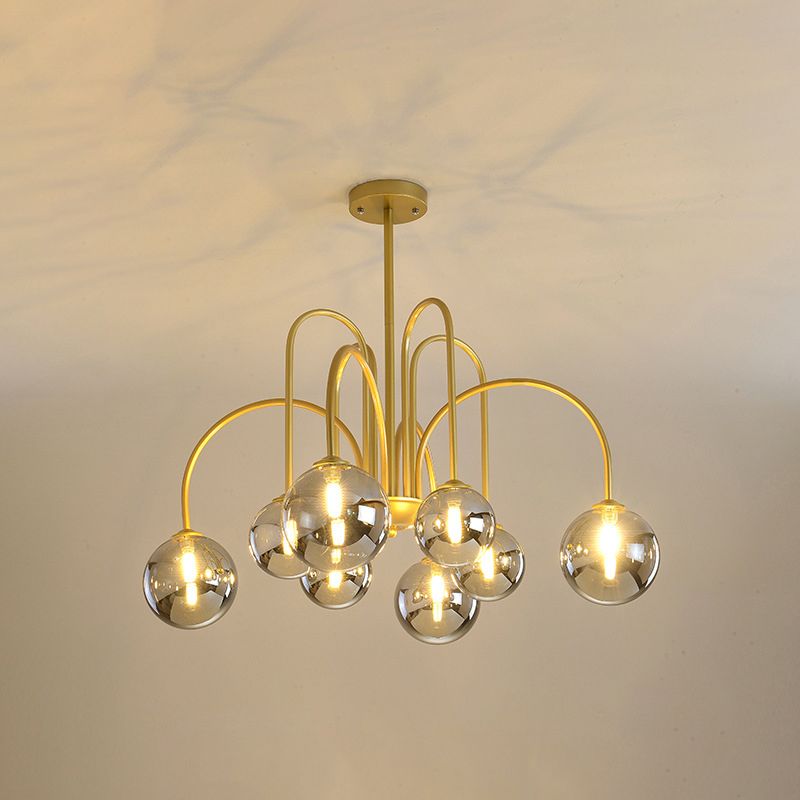 Modern Creative Globe Pendant Light Lacquered Iron Hanging Lamp with Glass Shade