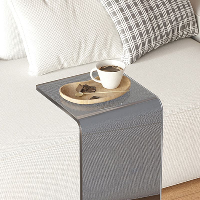 Modernistic Plastic Square Side End Table Modern Sled Sofa Side Accent Table