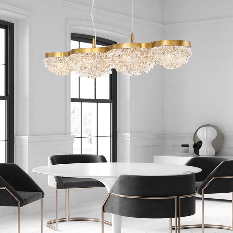 Contemporary Style Dome Island Lighting Ideas Crystal 4 Light Island Lights