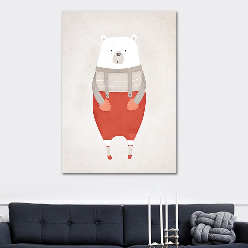 Bear Canvas Prints Light Color Cartoon Wall Art Decor for Nursery, Multiple Size Available