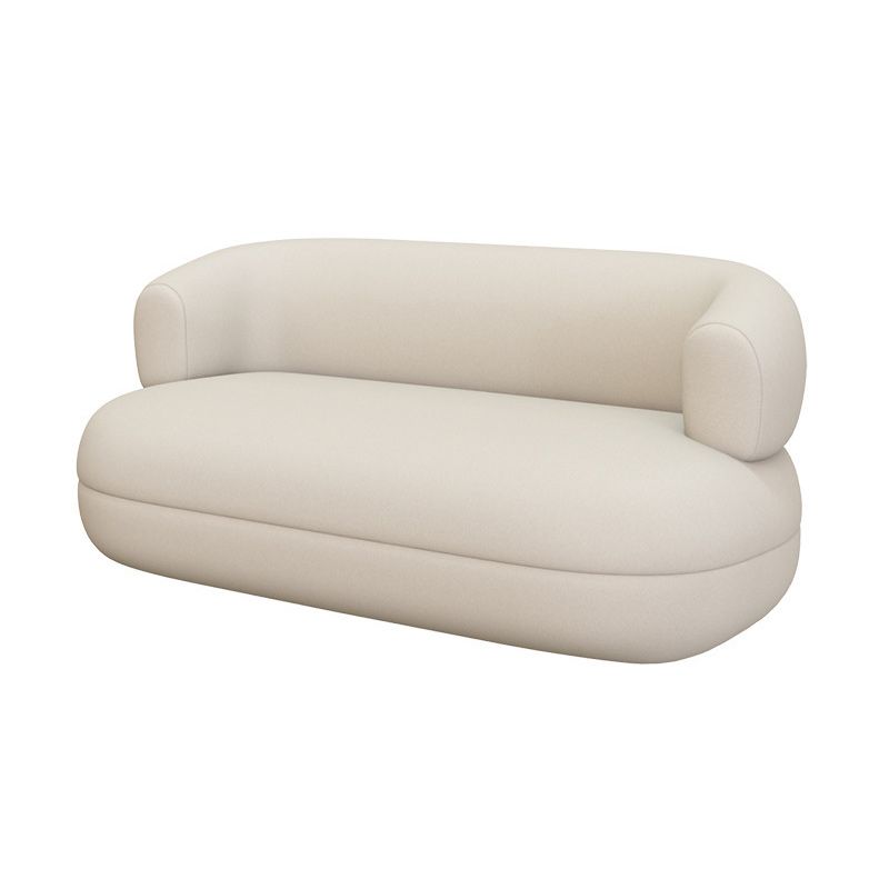 Contemporary Faux Leather Tuxedo Arm Curved Sofa for Living Room
