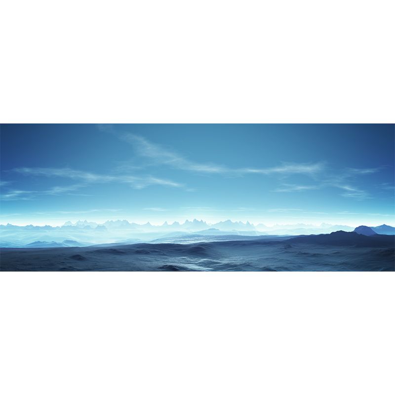 Extra Large Hills Scenery Mural Decal Waterproofing Modern Home Wall Covering in Blue