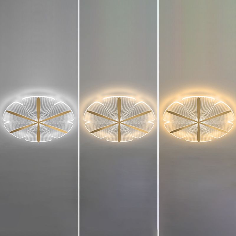 Metal Geometric Flush Mount Fixture Modern Flush Light Fixture in Clear