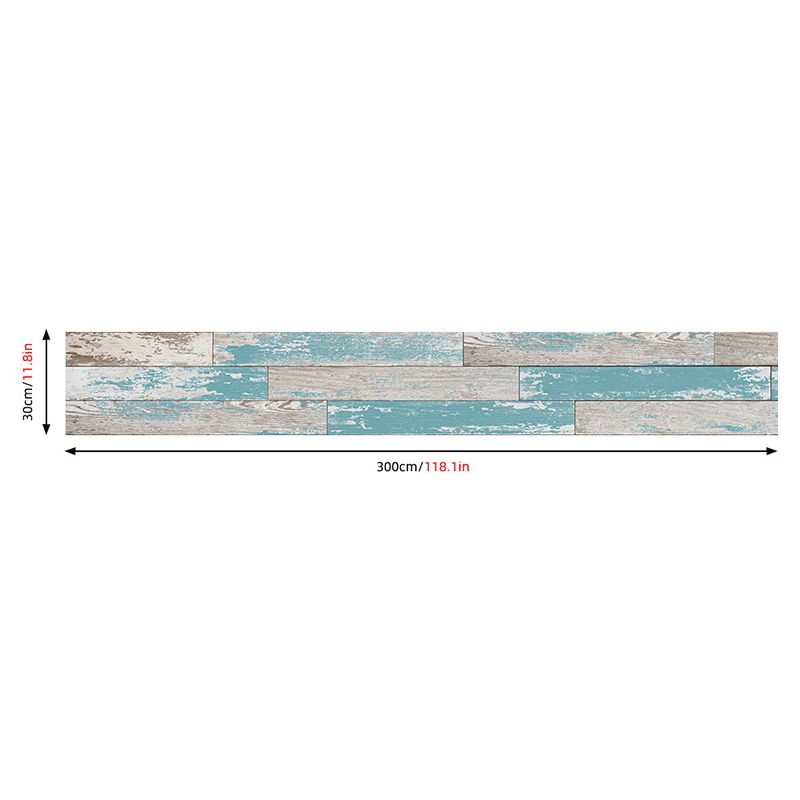 Self-Stick Blue Rustic Wallpaper Roll 9.7-sq ft Reclaimed Barn-Wood Wall Covering for Dining Room