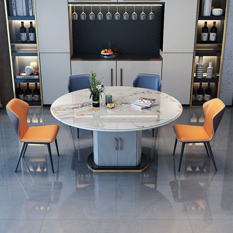 Contemporary Sintered Stone Dining Room Set Foldable Standard Height Formal Dining Table Furniture