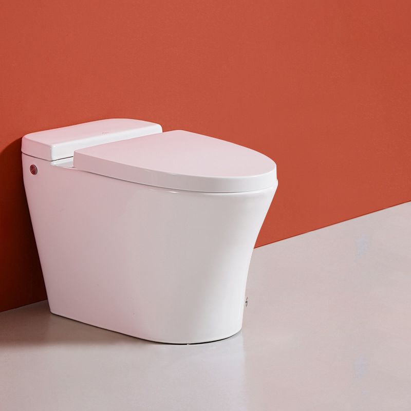 Contemporary Elongated Toilet Bowl Siphon Jet Flush Toilet with Seat for Bathroom