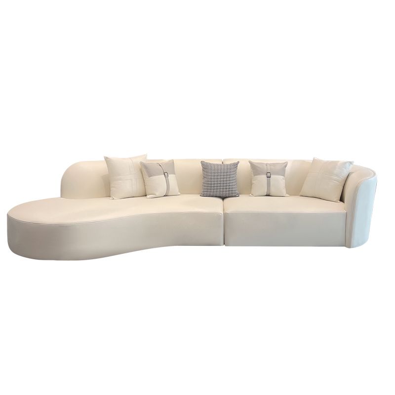 Stain-Resistant Modern Faux Leather Sofa/Sectional Pillowed Back Cushions
