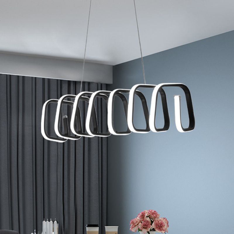 Triangolo/sala da pranzo quadrata isola leggera Minimalismo LED Minimalismo Apparecchiatura in nero in nero