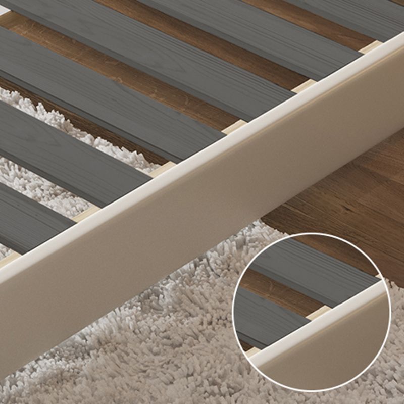 43.3" Tall Contemporary Panel Bed Wood and Upholstered Bed Frame