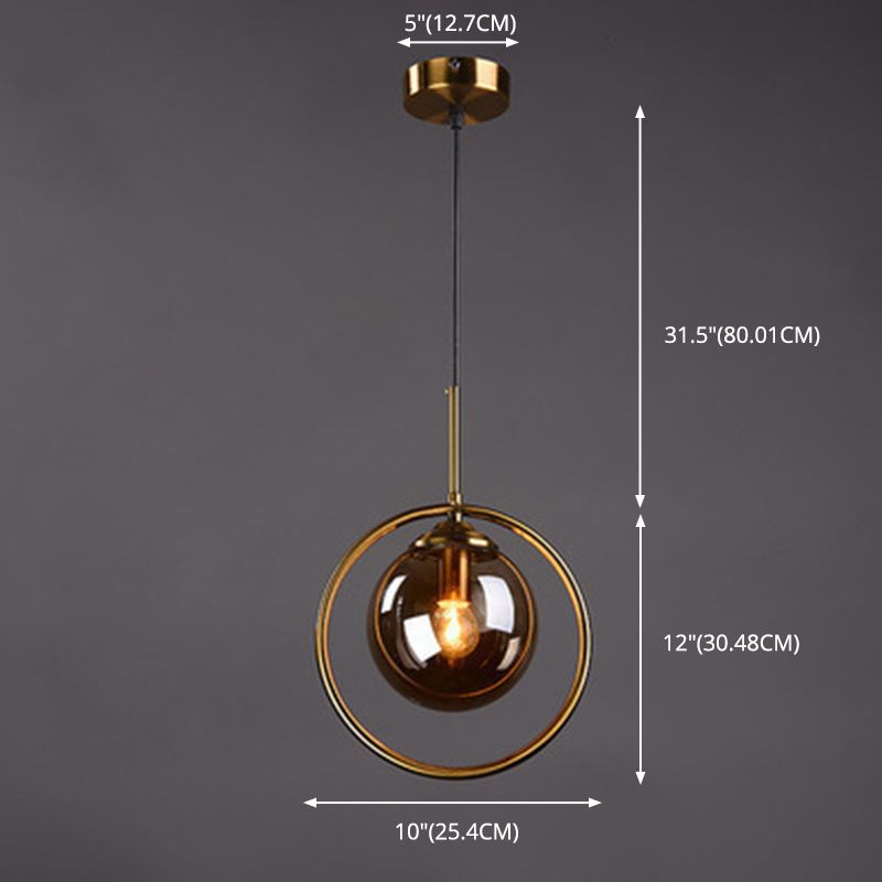 Luminaire pendentif en verre globe