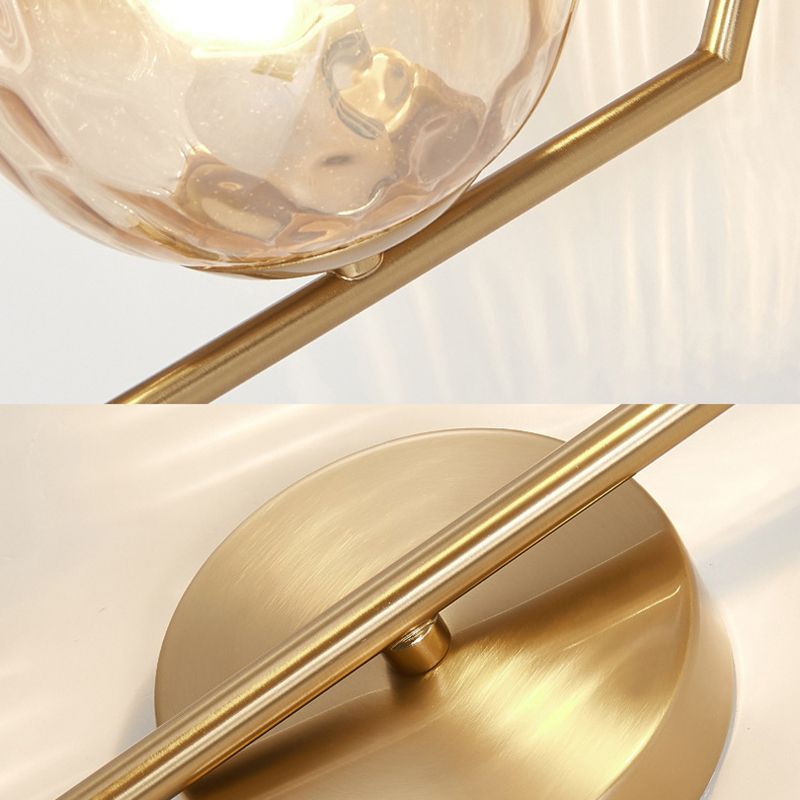 13" H Minimalism Glass Orb Wall Mount Lamp 1-Light Nordic Style Sconce Lighting with Electroplating Metal Base