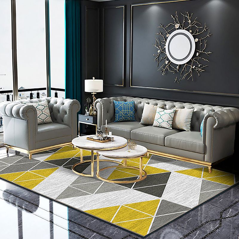 Bold Triangle Print Indoor Tapijt Multi-gekleurde moderne gebied tapijt Synthetisch Synthetisch gemakkelijke tapijt voor huisdecoratie