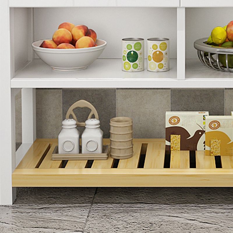 Natural Finish Pine Wood Kitchen Island Table for Dining Room