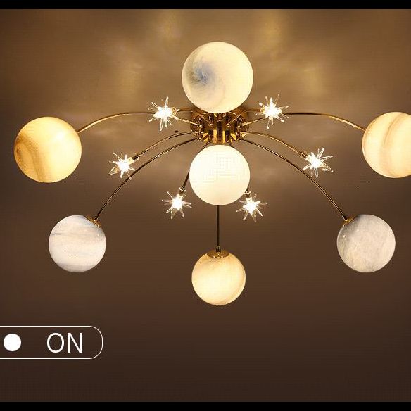 7+6 Luces Tema de planeta Techo de estilo moderno Techo Globe Shade Sala de estar accesorio de iluminación